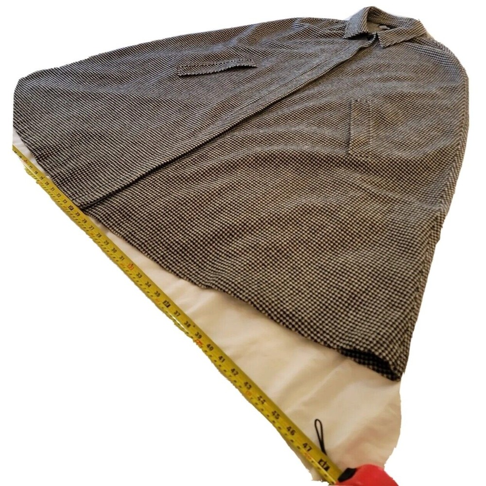 Jones New York Collection Womans Black Ivory Houndstooth Long Cape XL 100% Wool - Picture 6 of 11